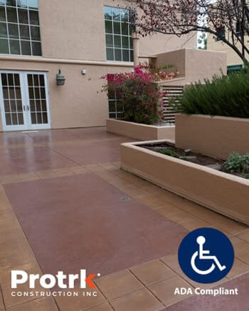 Custom Color ADA Concrete Courtyard