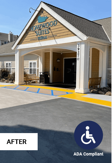Exterior Parking & Accessible Routes: Hotel - After